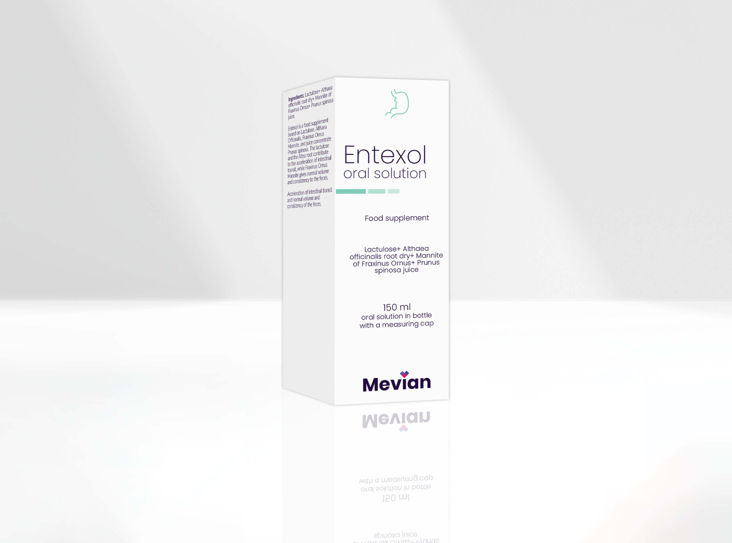 Entexol oral solution is a highly potent product that accelerates the intestinal transit and normal volume and consistency of the feces.