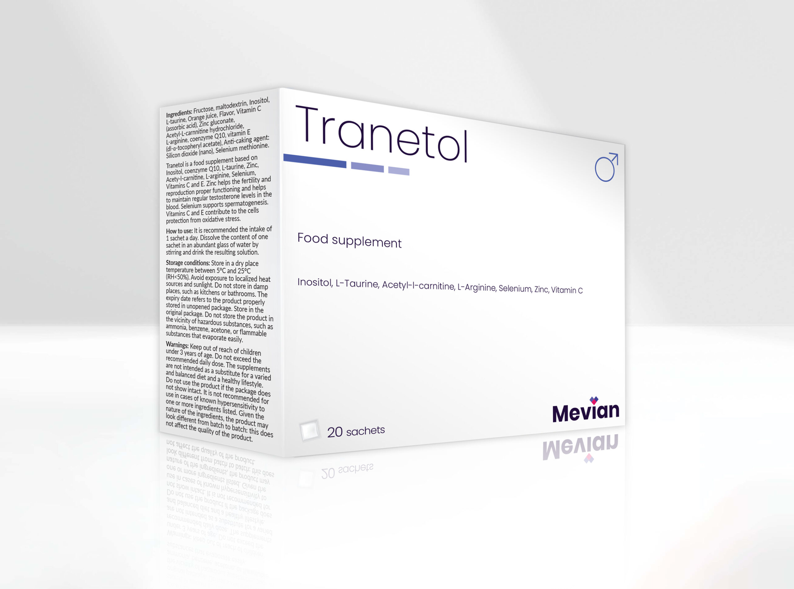 Tranetol helps the smooth functioning of fertility and reproduction and helps to maintain regular values  of testosterone in the blood. Ideal for spermatogenesis while contributing to the protection of cells from oxidative stress.